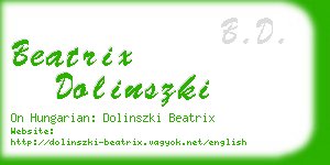 beatrix dolinszki business card